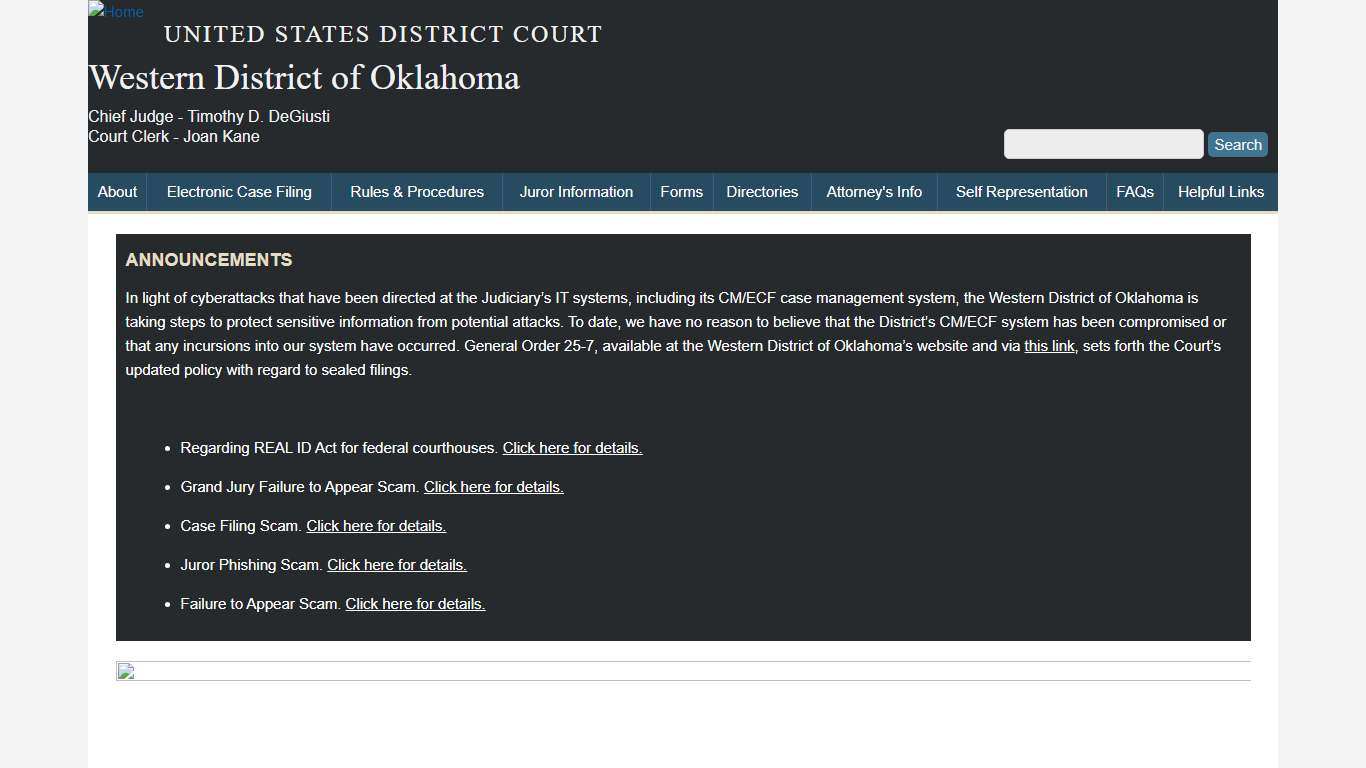 Welcome to Western District of Oklahoma | Western District of Oklahoma