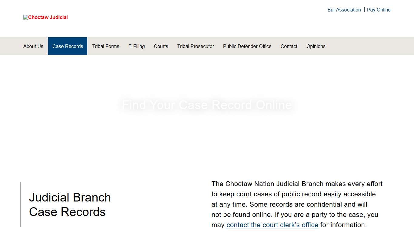 Oklahoma Tribal Court Records & Cases | Choctaw Nation Judicial Branch